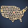 Beer Cap Map of USA, Large