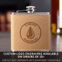 Classic Groomsman Custom Cocoa Leather Flasks – Set of 5 Groomsmen Flasks
