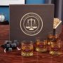 Scales of Justice Whiskey Stone Gift Set for Lawyers