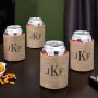Classic Monogram Personalized Can Cooler, Sand