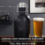 Oakmont Stainless Steel Growler with Engraved Pint Set