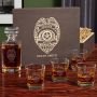 Police Badge Custom Whiskey Glass and Decanter Set