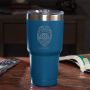 Police Badge Personalized Travel Mug - Blue