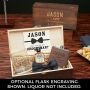 Classic Groomsman Large Wooden Box Mens Gift Set Engraved Flask