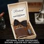 Wilshire Engraved Cigar Box Humidor Groomsmen Gift Set