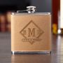 Drake Cocoa Leather Hip Flask