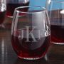 Stemless Custom Classic Monogram Wine Glass