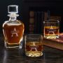 Oakmont Etched Decanter Whiskey Set with Whiskey Glasses