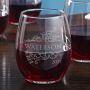 Livingston Engraved Stemless Red Wine Glass