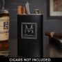 Oakhill Custom Stainless Steel Black Cigar Flask for Men