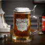 Land of the Brave Engraved Glass Beer Stein Military Gift