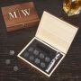 Quinton Engraved Black Onyx Whiskey Stones Gift Set