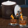 Marquee Custom Leather Ice Bucket and Cocktail Gift Set