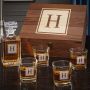 Block Monogram Personalized Whiskey Carson Decanter Set with Square Rocks Glasses