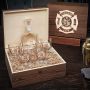 Fire & Rescue Personalized Argos Decanter Whiskey Set with On the Rocks Glasses - Gift for Firefighters