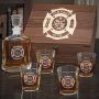 Fire & Rescue Personalized Argos Decanter Whiskey Set with On the Rocks Glasses - Gift for Firefighters
