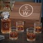 Emerson Carson Decanter Personalized Whiskey Gift Set for Him with Eastham Glasses