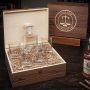 Scales of Justice Custom Carson Decanter Box Set with Eastham Glasses – Gift for Lawyer