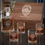Police Badge Personalized Whiskey Argos Decanter with Eastham Glasses - Gift Set for Police
