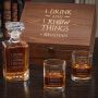 I Drink and I Know Things Personalized Carson Decanter Whiskey Gift Set for Men with Eastham Glasses