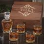 Wilshire Draper Decanter Personalized Whiskey Gift Set with Buckman Glasses