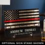Thin Red Line Personalized Sign - Firefighter Gift