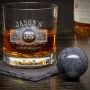 Marquee Personalized Rocks Glass with Whiskey Spheres