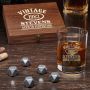 Aged to Perfection Personalized Whiskey Gift Set with Eastham Glass and Black Onyx Whiskey Stones