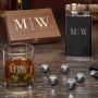 Distinguished Gentleman Quinton Monogrammed Whiskey Gift Set