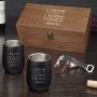 I Drink And I Know Things Custom Stainless Steel Wine Tumbler Set with Corkscrew