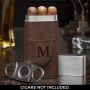 Monogrammed Travel Cigar Case with Cigar Cutter