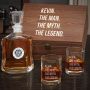 Man Myth Legend Personalized Whiskey Decanter Set with Eastham Glasses - Gift for Air Force