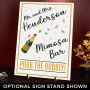 Bubbly Gold Personalized Mimosa Bar Sign For Weddings