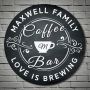 Love Is Brewing Personalized Coffee Bar Sign 