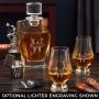 Oakmont Personalized Draper Bourbon Decanter Set with Glencairn Glasses 