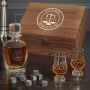 Scales of Justice Custom Crystal Glencairn Glass Set- Gifts for Lawyers