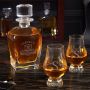 Carraway Engraved Draper Whiskey Decanter Set with Glencairn Glasses