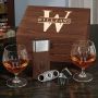 Oakmont Opus Engraved Cognac Glass Set with Cigar Gifts