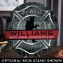 Dedication to Bravery Personalized Wood Sign Firefighter Gift