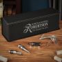Claremore Custom Black Leather Wine Gift Box
