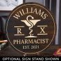 Mortar and Pestle Personalized Wood Sign Pharmacist Gift (Signature Series)