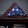Custom Cherry Composite Wood Flag Case Military Retirement Gift