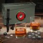 American Heroes Personalized 30 Cal Whiskey US Marine Corps Gift Set