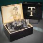 Oakmont Engraved Twist Crystal Whiskey Decanter Set