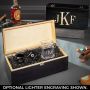 Classic Monogram Engraved Cigar and Whiskey Gift Set
