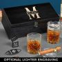 Oakmont Personalized Sterling Whiskey and Cigar Gift Set