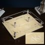 Classic Monogram Whiskey Decanter Tray with Glasses 6 pc Set