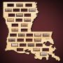 Louisiana Wine Cork Map