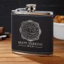 Fueled by Fire Custom Flask for Firefighters, Black & Silver