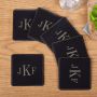 Classic Monogram Drink Coaster Set of 6 with Holder